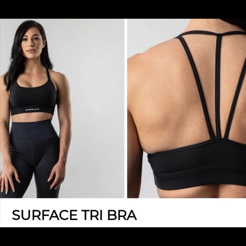 ALPHALETE SURFACE TRI BRA/BLACK/S